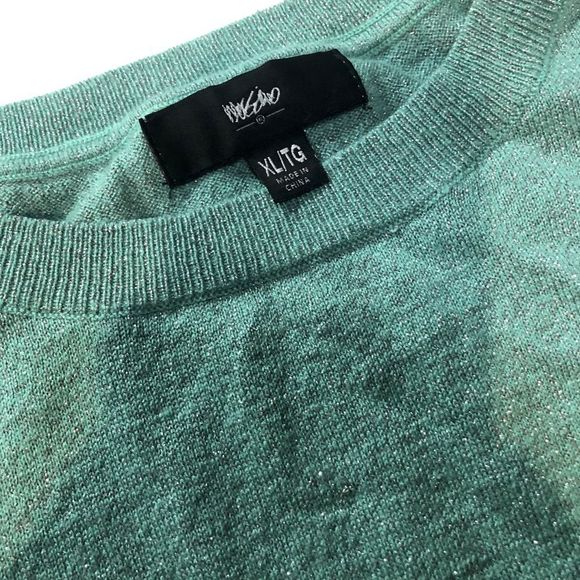 Mossimo Metallic Green Pullover Sweater Women’s XL - Picture 9 of 11
